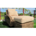 Classy Arm Chair and Stool Weaved Of Natural Material - Water Hyacinth Wicker For Indoor Use